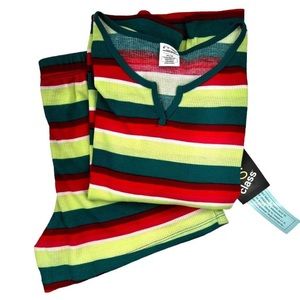 Art Class Youth Thermal 2 Piece Pajama Set - long sleeve top& shorts Med…